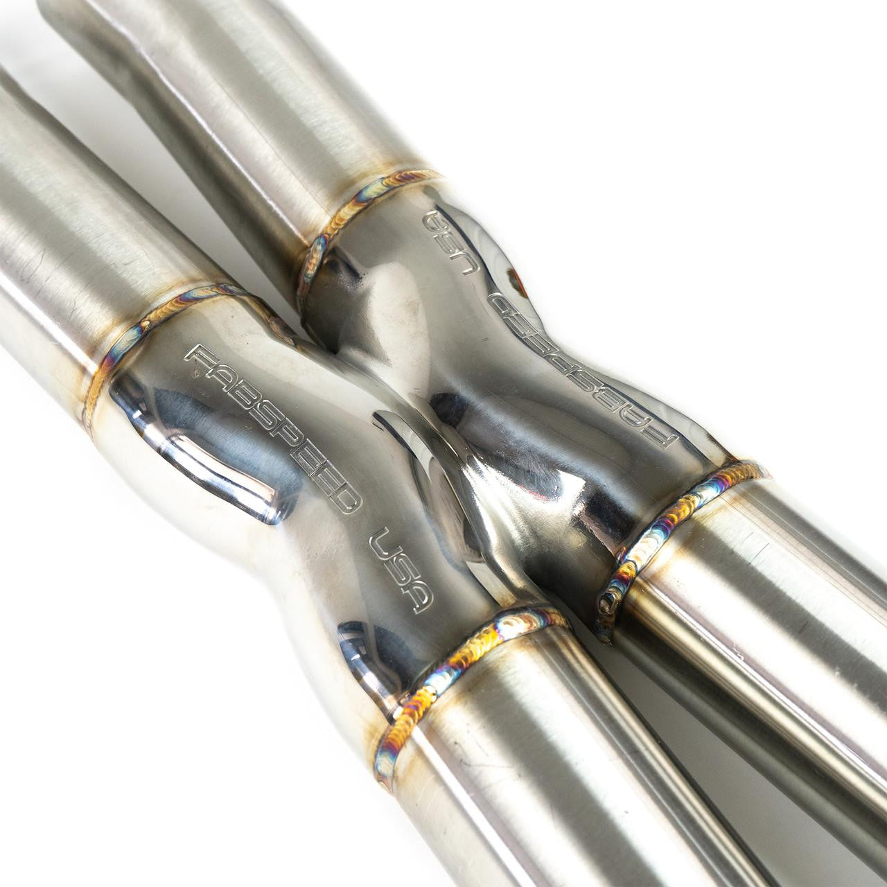 Welded X-crossover on the Fabspeed 812 cats and X-pipe exhaust