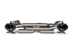 Akrapovic Porsche 911 Carrera /S/4/4S/GTS/Cabriolet/Targa/Dakar (992) Slip-On Line Titanium Exhaust S-PO/T/8 for Porsche 911 Carrera/S/4/4S/GTS 992 2020-2024, angled view