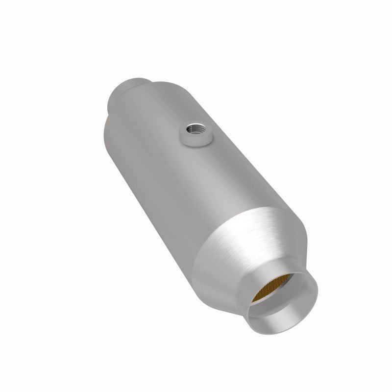 MagnaFlow 5451356 universal catalytic converter, rear three-quarter view of the turntable spin