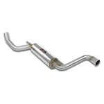wide view of Supersprint Rear exhaust "S-Bend" Right Ø70 for BMW 2002 (Sedan/Cabrio) 1968-1977 with white background