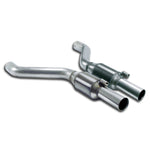 wide view of Supersprint Front exhaust with Metallic catalytic converter right + left 100 CPSI for BMW Z3 Roadster / Coupè - All models (For V8 - LS1 / Mustang engine conversion) 1996-2002 with white background