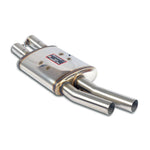 wide view of Supersprint Centre exhaust for BMW E46 1997-2006 with white background