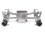 Akrapovic Ferrari 488 GTB/488 Spyder Slip-On Line (Titanium) w/ Carbon Tips MTP-FE488H for Ferrari 488 GTB/Spider F142M 2016-2019, side view