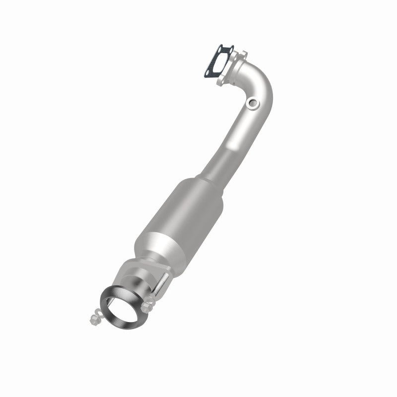 MagnaFlow 551547 carb direct-fit catalytic converter, rear three-quarter view of the turntable spin