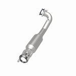 MagnaFlow 551547 carb direct-fit catalytic converter, rear three-quarter view of the turntable spin