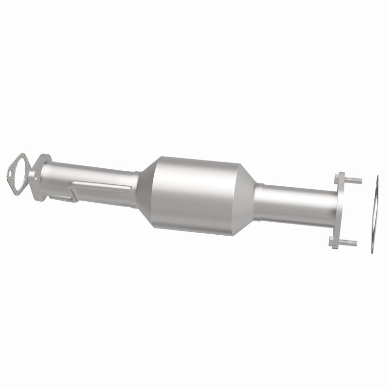 MagnaFlow 5592579 carb direct-fit catalytic converter, side view of the turntable spin
