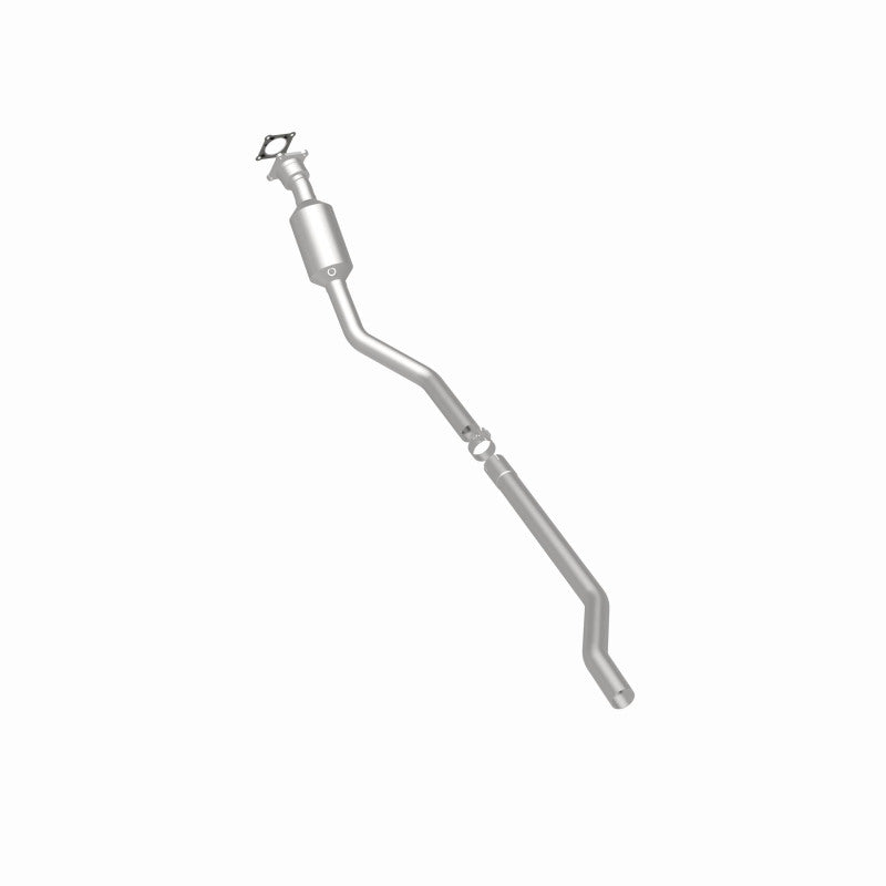 MagnaFlow 4451202 carb direct-fit catalytic converter, rear three-quarter view of the turntable spin