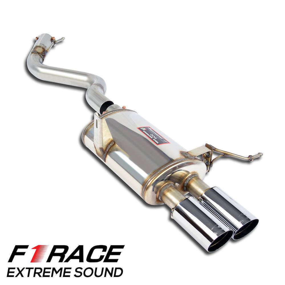 wide side view of Supersprint F1 Race Axle Back Package for BMW E90 M3 4.0 V8 2007-2011 with white background