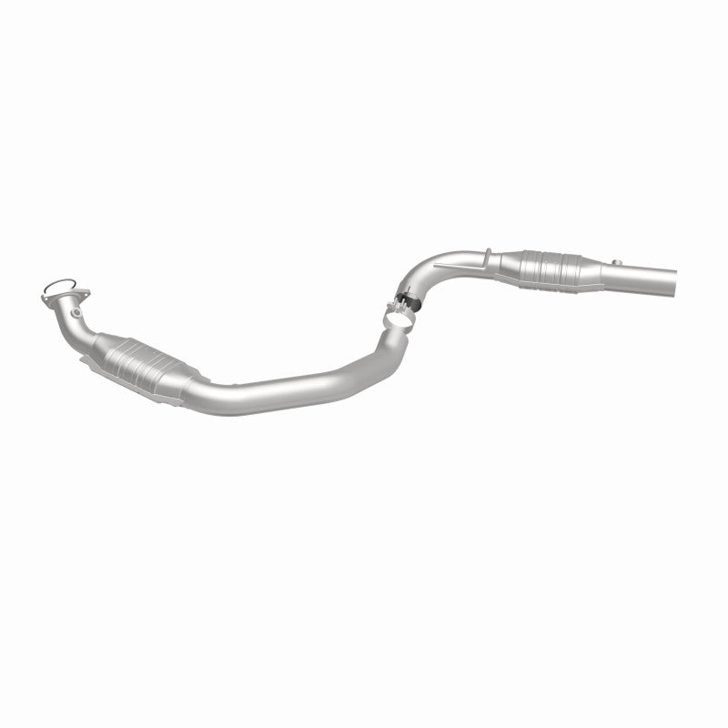 MagnaFlow 5582524 carb direct-fit catalytic converter, side view of the turntable spin