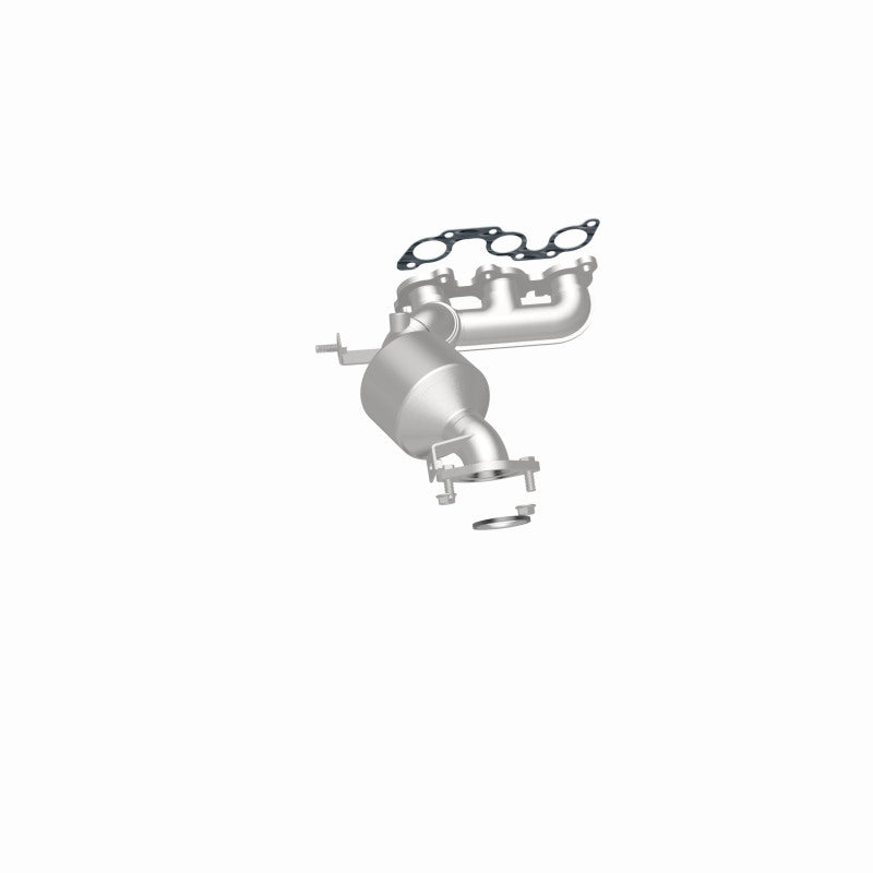 MagnaFlow 5582834 carb manifold converter, rear three-quarter view of the turntable spin
