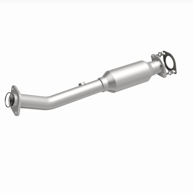 MagnaFlow 5592218 carb direct-fit catalytic converter, front three-quarter view of the turntable spin