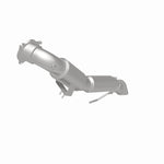 MagnaFlow 5551478 carb direct-fit catalytic converter, rear three-quarter view of the turntable spin