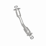 MagnaFlow 5411327 carb direct-fit catalytic converter, rear three-quarter view of the turntable spin