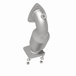 MagnaFlow 4481971 carb direct-fit catalytic converter, rear three-quarter view of the turntable spin