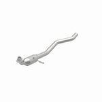MagnaFlow 5561173 carb direct-fit catalytic converter, opposite front three-quarter view of the turntable spin