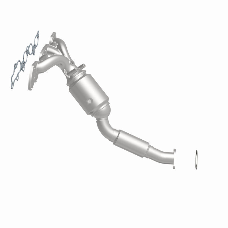MagnaFlow 5531153 carb manifold converter, side view of the turntable spin