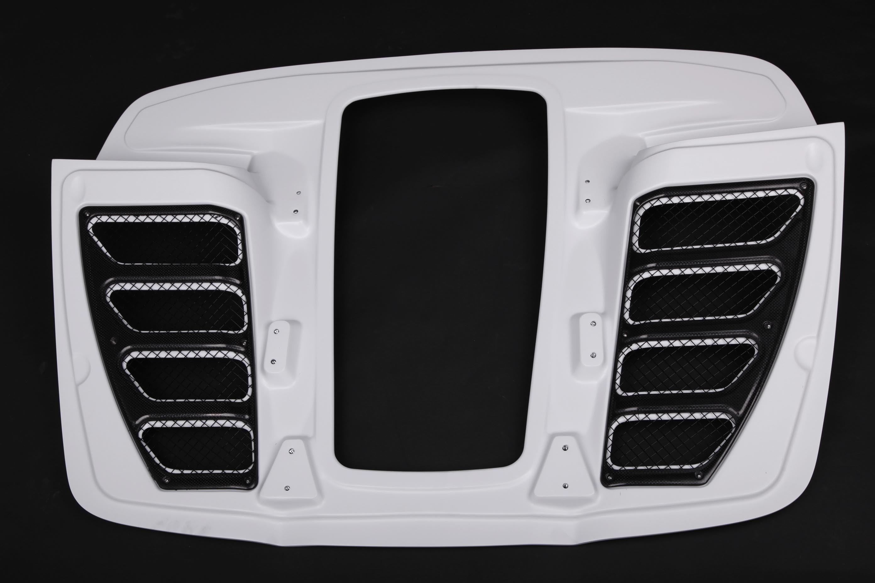 Capristo Ferrari 458 Spider bonnet in primer with carbon vents