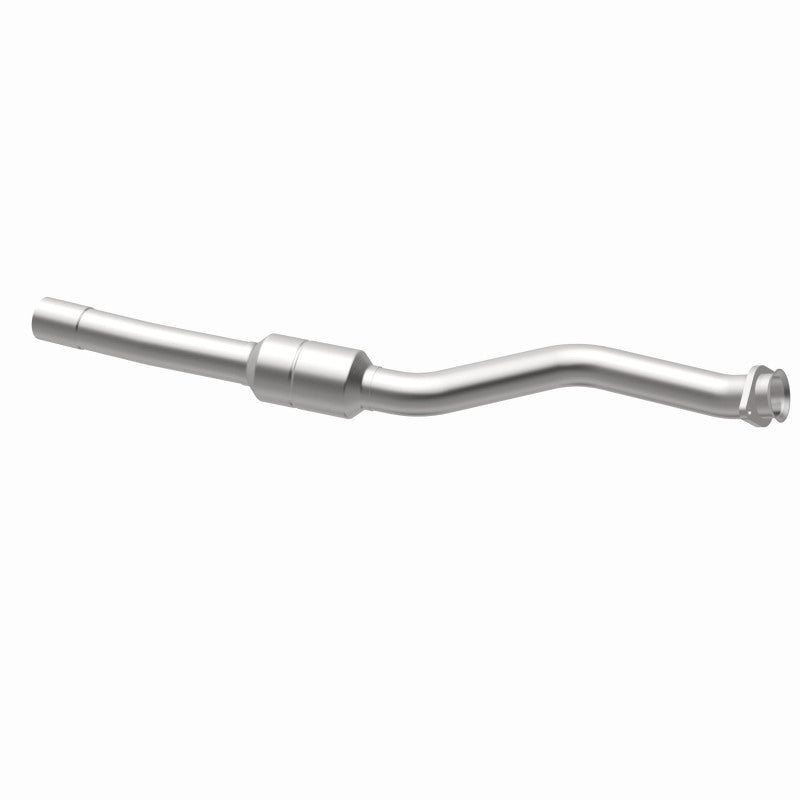 MagnaFlow 5421172 carb direct-fit catalytic converter, opposite rear three-quarter view of the turntable spin