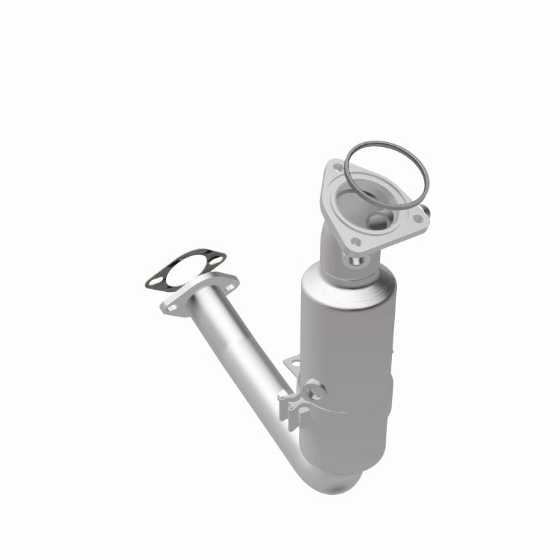 MagnaFlow 4561021 carb direct-fit catalytic converter, front three-quarter view of the turntable spin