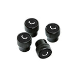 Vossen Classic V Valve Stem Cap Set - Black/Black
