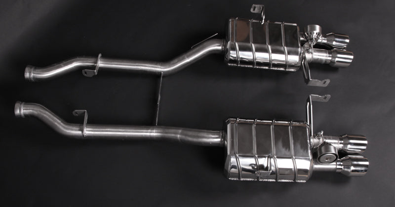 Capristo BMW M3 E92 valved exhaust with mid-pipes, side view