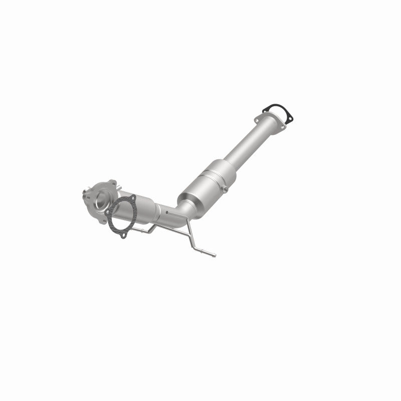 MagnaFlow 4481286 carb direct-fit catalytic converter, opposite front three-quarter view of the turntable spin