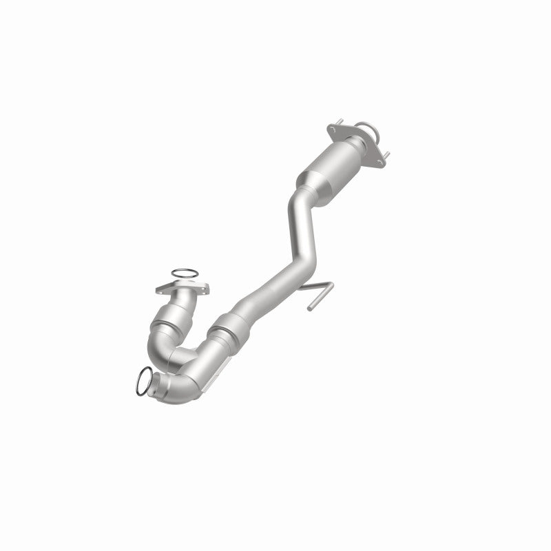 MagnaFlow 5592702 carb direct-fit catalytic converter, opposite front three-quarter view of the turntable spin
