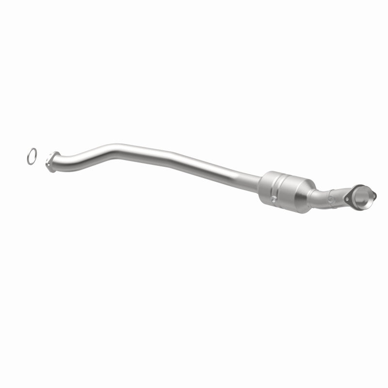 MagnaFlow 5551583 carb direct-fit catalytic converter, opposite rear three-quarter view of the turntable spin