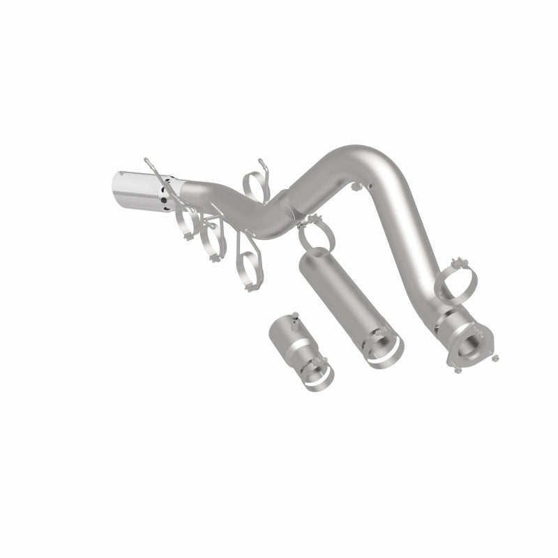 MagnaFlow 19694 cat-back exhaust, rear three-quarter view of the turntable spin