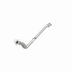 MagnaFlow 5451126 carb direct-fit catalytic converter, opposite front three-quarter view of the turntable spin