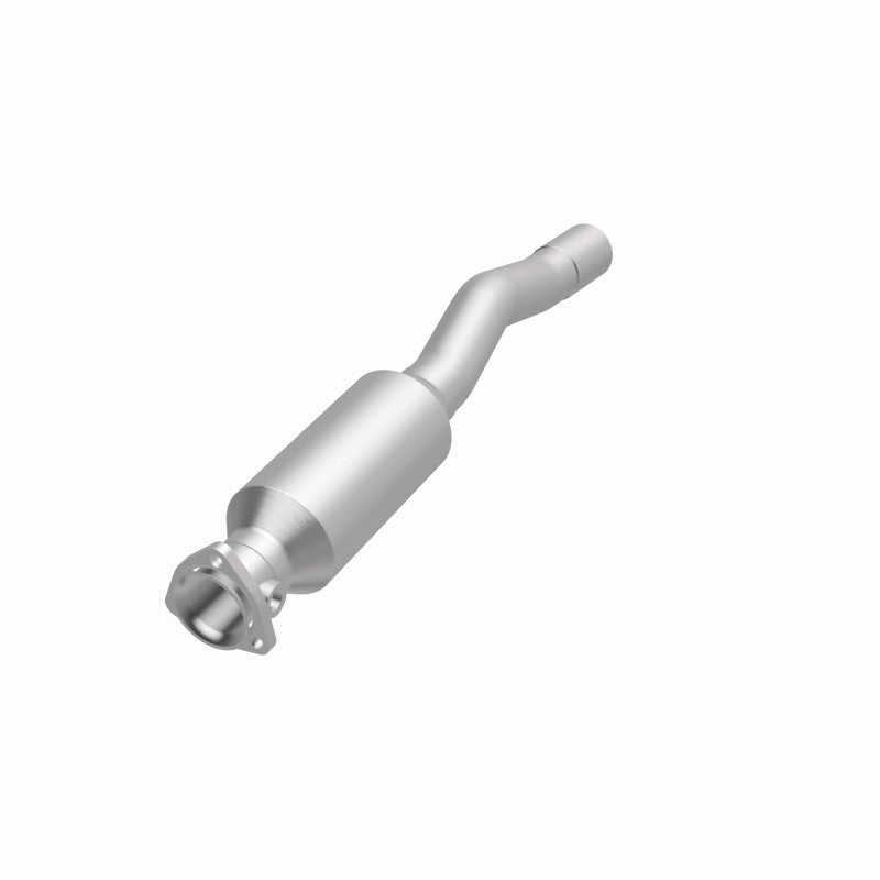 MagnaFlow 3322949 carb direct-fit catalytic converter, opposite front three-quarter view of the turntable spin
