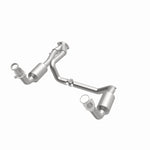 MagnaFlow 4651097 carb direct-fit catalytic converter, opposite front three-quarter view of the turntable spin