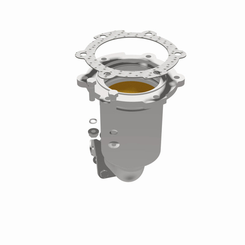MagnaFlow 5582275 carb direct-fit catalytic converter, opposite side view of the turntable spin