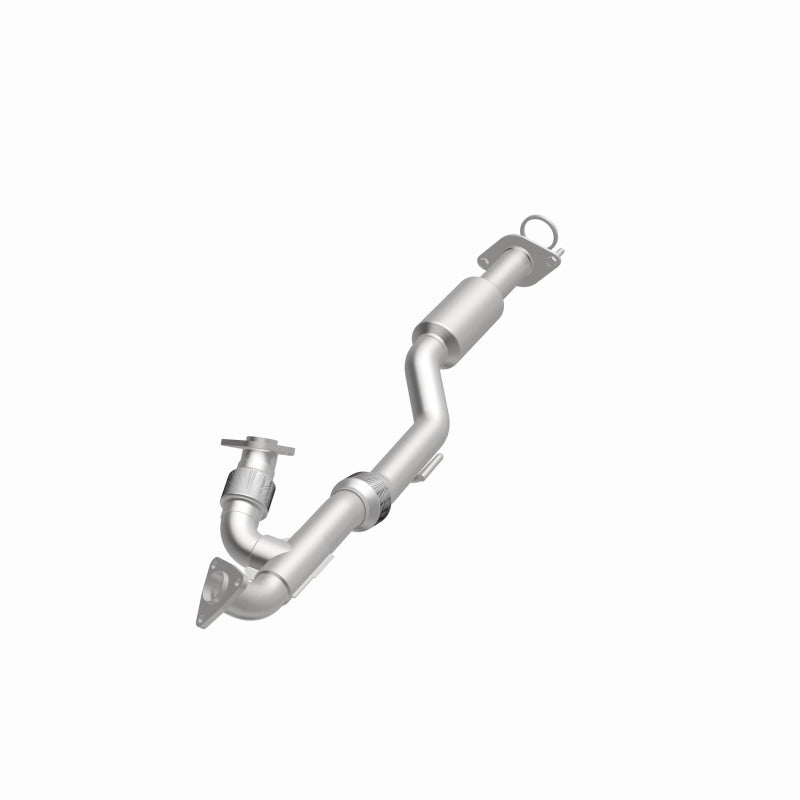 MagnaFlow 5592699 carb direct-fit catalytic converter, opposite front three-quarter view of the turntable spin