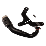 Remus Vespa GTS Header w/ Cat, black header pipe with catalytic converter and mounting bracket