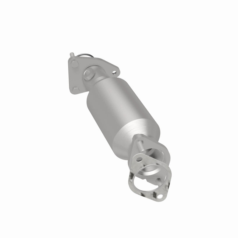 MagnaFlow 5481668 carb direct-fit catalytic converter, rear three-quarter view of the turntable spin
