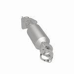 MagnaFlow 5481668 carb direct-fit catalytic converter, rear three-quarter view of the turntable spin