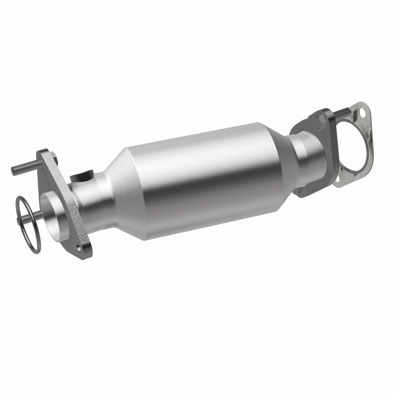 MagnaFlow 5582665 carb direct-fit catalytic converter, front three-quarter view of the turntable spin