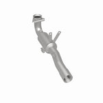 MagnaFlow 4481408 carb direct-fit catalytic converter, rear three-quarter view of the turntable spin