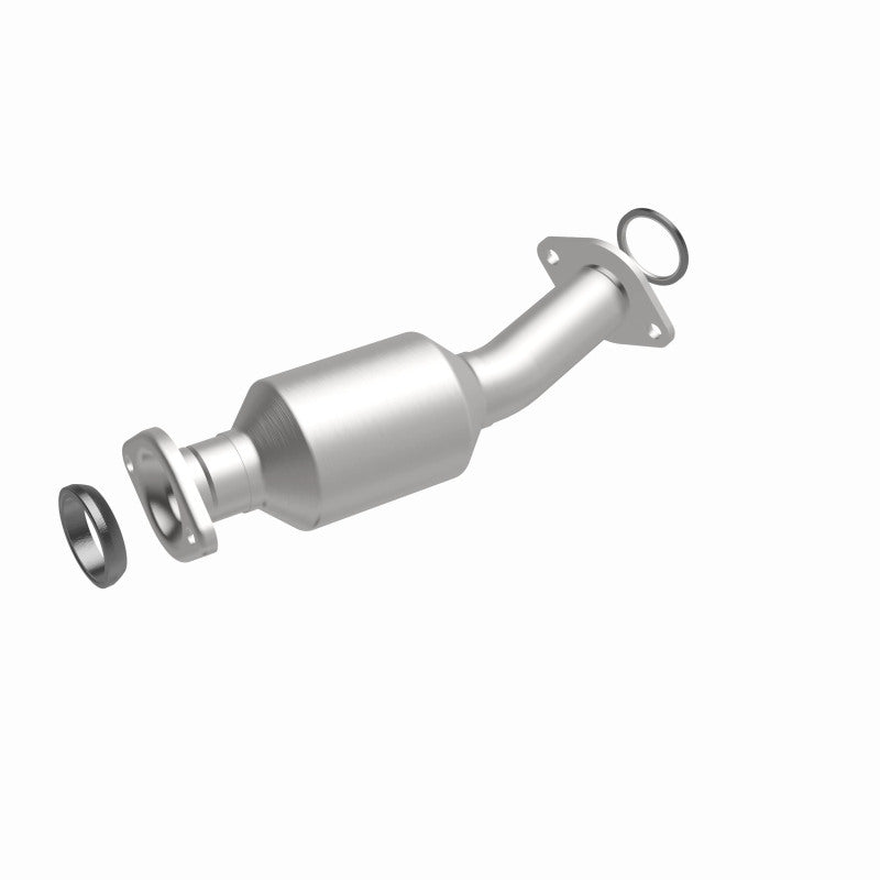 MagnaFlow 5592557 carb direct-fit catalytic converter, front three-quarter view of the turntable spin