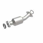 MagnaFlow 5592557 carb direct-fit catalytic converter, front three-quarter view of the turntable spin