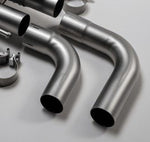 Remus Porsche Cayenne E-Hybrid Outlet Tubes, bent outlet tubes, close-up