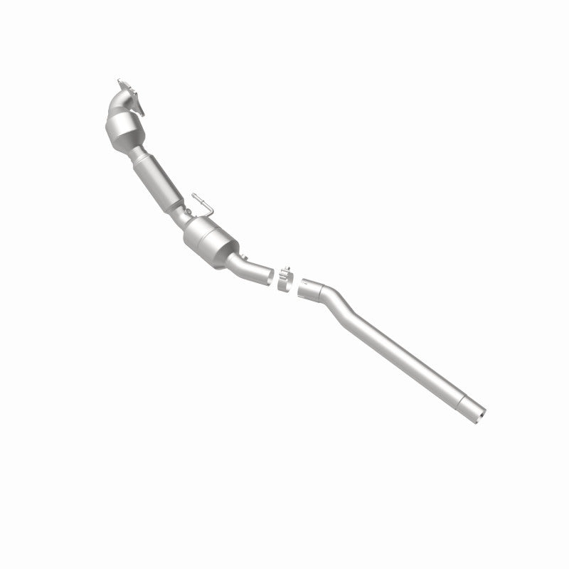 MagnaFlow 551380 carb direct-fit catalytic converter, rear view of the turntable spin