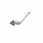 MagnaFlow 4481228 carb direct-fit catalytic converter, opposite front three-quarter view of the turntable spin