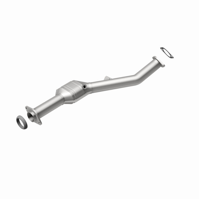 MagnaFlow 5491827 carb direct-fit catalytic converter, rear view of the turntable spin