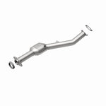 MagnaFlow 5491827 carb direct-fit catalytic converter, rear view of the turntable spin