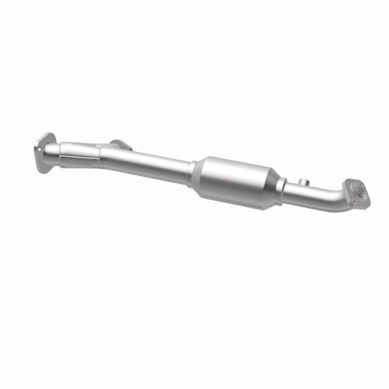 MagnaFlow 5592698 carb direct-fit catalytic converter, opposite rear three-quarter view of the turntable spin