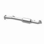 MagnaFlow 5592698 carb direct-fit catalytic converter, opposite rear three-quarter view of the turntable spin