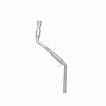 MagnaFlow 5551448 carb direct-fit catalytic converter, rear three-quarter view of the turntable spin