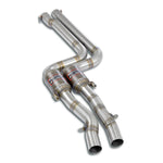 close view of Supersprint Front Metallic catalytic converter Right - Left 100 CPSI for BMW E46 - All models (For S54 engine conversion) 2000-2006 with white background